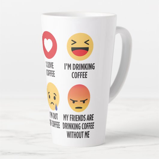 Coffee Emojis Latte Mok (Rechterhoek)