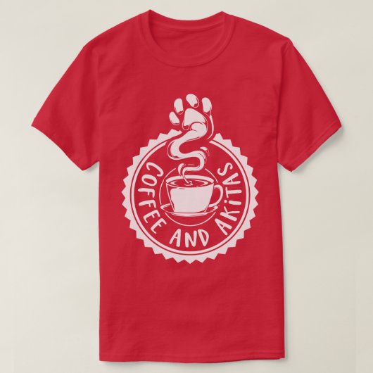 Coffee en Akitas Akita T-shirt (Design voorkant)