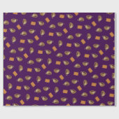 Coffee en Chocolate Biscuits Pattern Paars Food Cadeaupapier (Vlak)