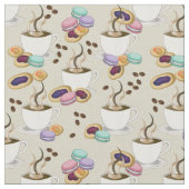 Coffee en Cookie behandelen Patroon Stof (Close Up)