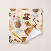 Coffee en Cookie Pattern Bad Handdoek (Wasdoekje)