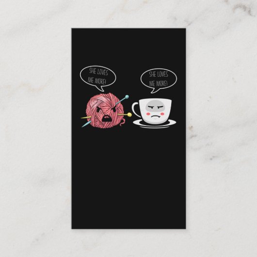 Coffee en Crochet Lady Crocheting Yarn Humor Visitekaartje (Voorkant)