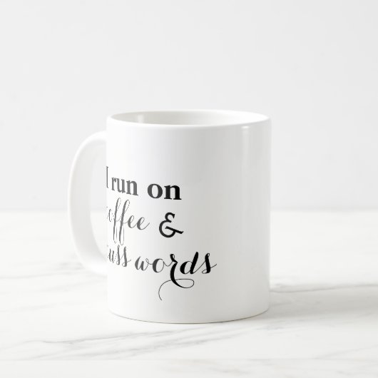 Coffee en Cuss Words Koffiemok (Voorkant links)