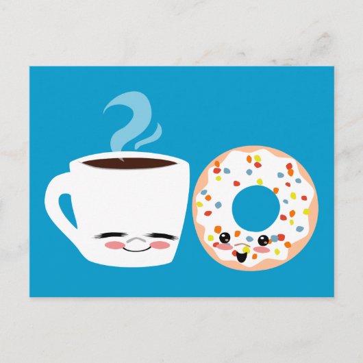 Coffee- en Doughnut-pels Briefkaart (Voorkant)