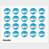 Coffee- en Doughnut-pels Ronde Sticker (Vel)