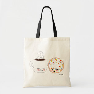 Coffee- en Doughnut-pels Tote Bag