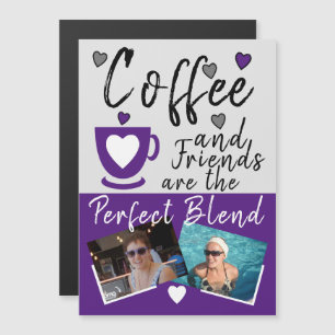 Coffee en Friends paarse foto's fridge magnet Magnetische Uitnodiging