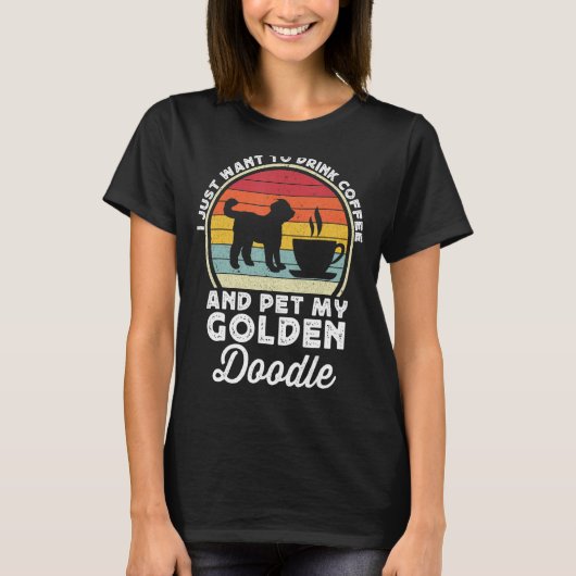 Coffee en Goldendoodle Lover Funny Goldendole D T-shirt (Voorkant)