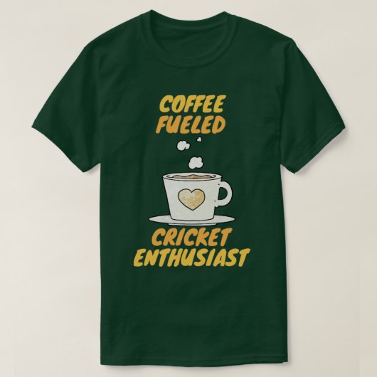 Coffee-enthousiast over cricket t-shirt (Design voorkant)