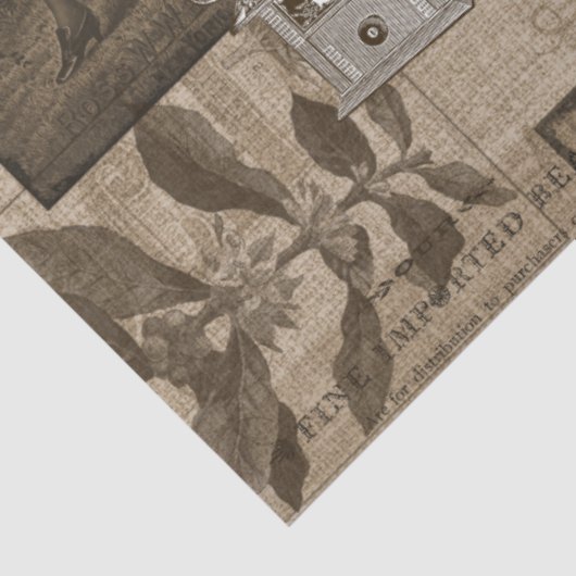 Coffee Ephemera Adverteren ontkoppeling van kunst Tissuepapier (Detail)