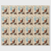 Coffee Ephemera Waterverf Collage Cadeaupapier (Vlak)