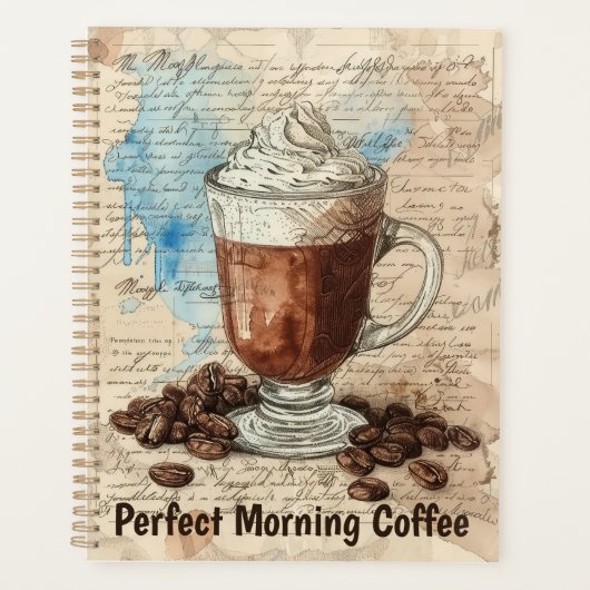 Coffee Ephemera Waterverf Collage Planner (Voorkant)