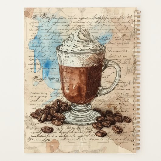 Coffee Ephemera Waterverf Collage Planner (Achterkant)