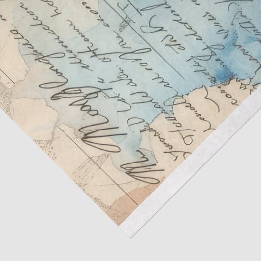 Coffee Ephemera Waterverf Collage Tissuepapier (Detail)