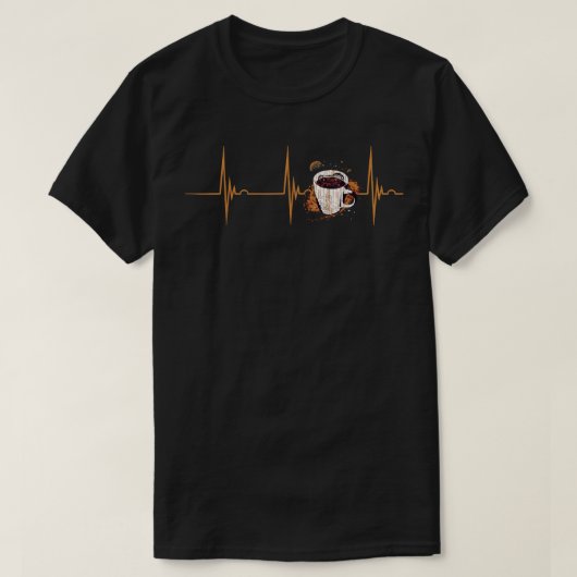 Coffee Espresso Heartbeat EKG Pulse Universe Coffe T-shirt (Design voorkant)
