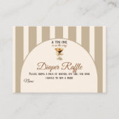 Coffee Espresso Martini Bow Baby shower Luier Informatiekaartje (Voorkant)
