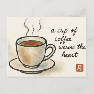 Coffee Etegami Postcard Briefkaart
