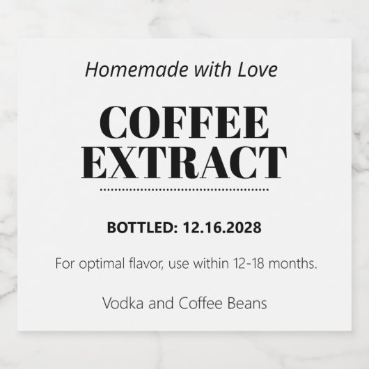 Coffee Extract Modern Label Sticker ZEX_001f (Enkel label)