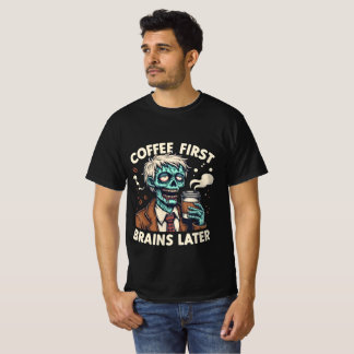 Coffee First, Brain Later Typing Edition T-shirt