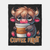 Coffee First Coffee Lover Gifts Fleece Deken (Voorkant)