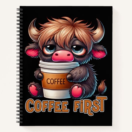 Coffee First Coffee Lover Gifts  Notitieboek (Voorkant)