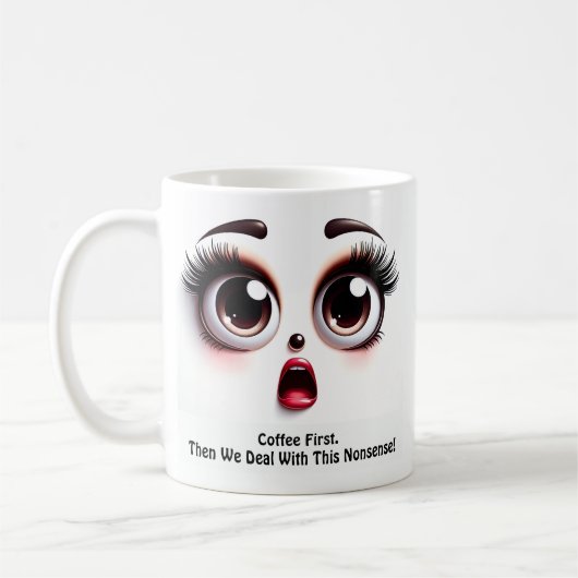 Coffee First, Fabulous Eyes Funny Face Koffiemok (Links)