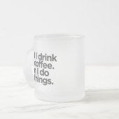 Coffee First Frosted Glass Mug Matglas Koffiemok (Voorkant links)
