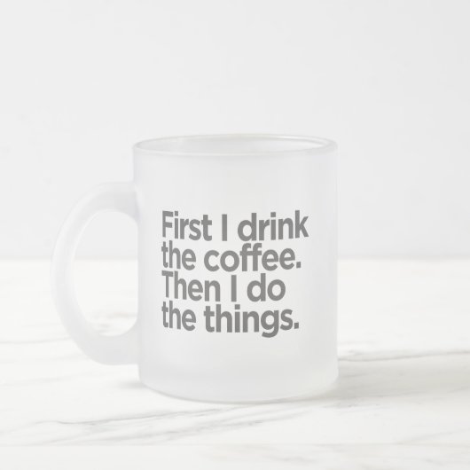 Coffee First Frosted Glass Mug Matglas Koffiemok (Links)