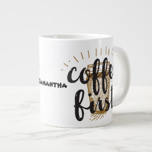 Coffee First Hand Lettered Calligraphy Typografie Grote Koffiekop