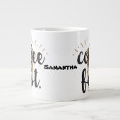 Coffee First Hand Lettered Calligraphy Typografie Grote Koffiekop (Voorkant)