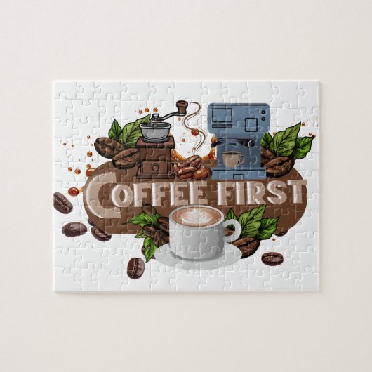 Coffee First – Morning Motivation for True Caffein Legpuzzel (Horizontaal)