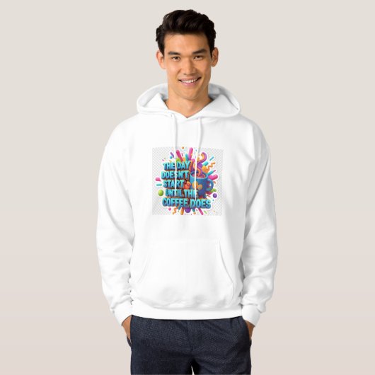 Coffee First Morning Sticker Hoodie (Voorkant volledig)