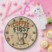 Coffee First Papieren Bordje (Feest)