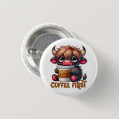 Coffee First  Ronde Button 3,2 Cm (Voorkant /achterkant)
