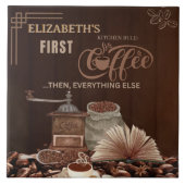 Coffee First Then Everything Else Kitchen Rule Tegeltje (Voorkant)