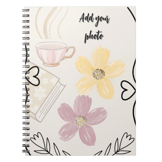 Coffee & Flowers Spiral Notebook for Book Lovers Notitieboek (Voorkant)