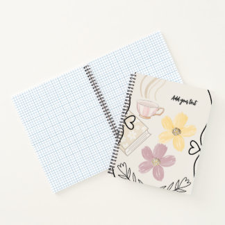 Coffee & Flowers Spiral Notebook for Book Lovers Notitieboek