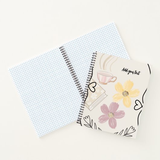 Coffee & Flowers Spiral Notebook for Book Lovers Notitieboek (Binnen)