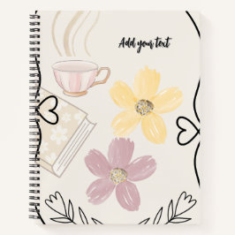 Coffee & Flowers Spiral Notebook for Book Lovers Notitieboek