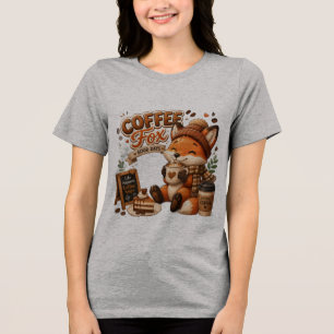 Coffee Fox Mopshagedis Kawaii koffie mok en T-sh Tri-Blend Shirt