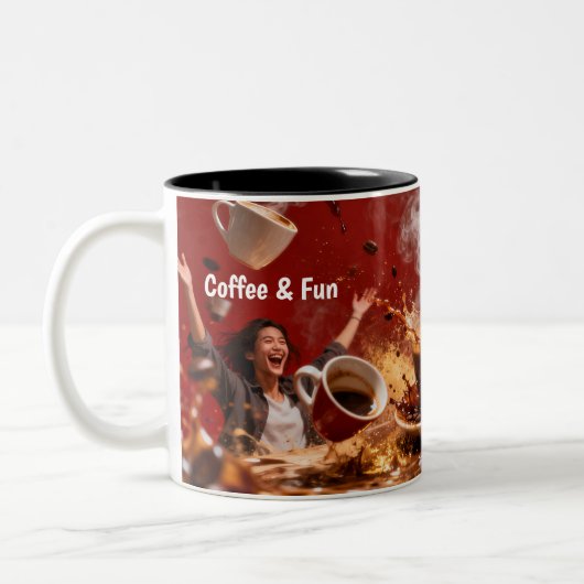 Coffee & Fun Mug Tweekleurige Koffiemok (Links)