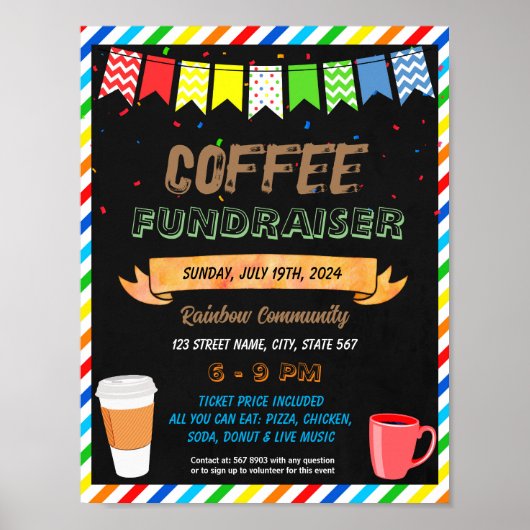 Coffee Fundraiser event sjabloon Poster (Voorkant)