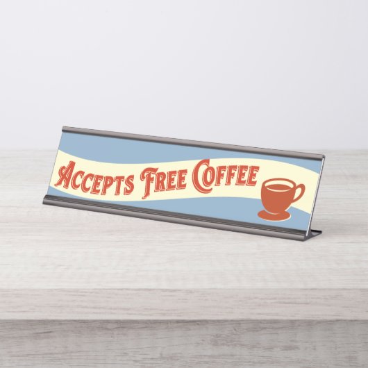 Coffee Funny Desk Sign Office Humor Bureau Naambordje (Voorkant)