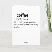 Coffee Funny Dictionary Definition Feestdagen Kaart (Achterkant)