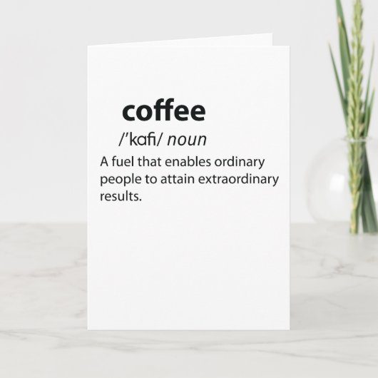 Coffee Funny Dictionary Definition Feestdagen Kaart (Voorkant)