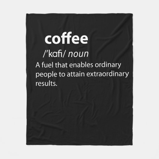 Coffee Funny Dictionary Definition Fleece Deken (Voorkant)