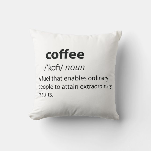 Coffee Funny Dictionary Definition Kussen (Voorkant)