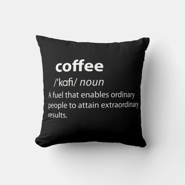 Coffee Funny Dictionary Definition Kussen (Voorkant)