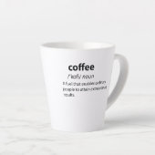Coffee Funny Dictionary Definition Latte Mok (Rechterhoek)