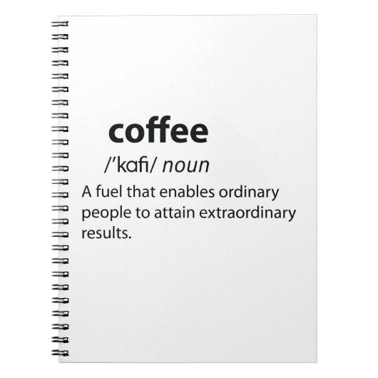 Coffee Funny Dictionary Definition Notitieboek (Voorkant)